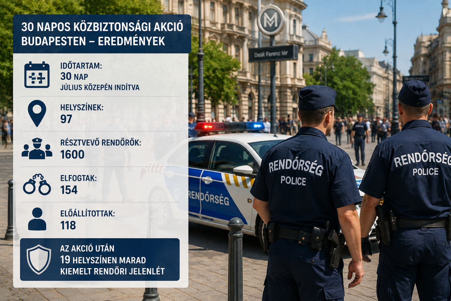 Egy hónap alatt 252 embert fogtak el a rendőrök Budapesten