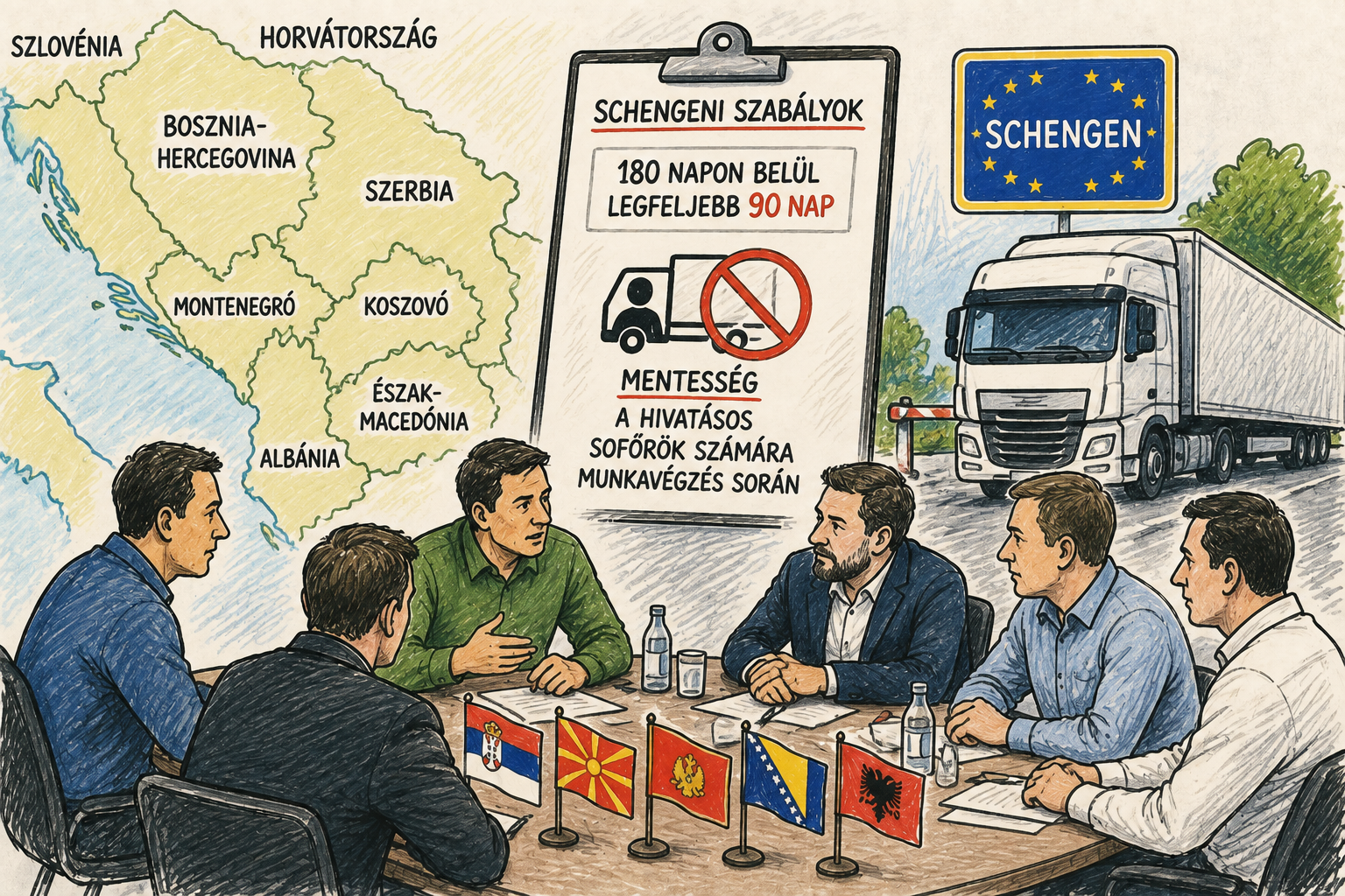 A schengeni szabályok miatt egyeztetnek a nyugat-balkáni fuvarozók