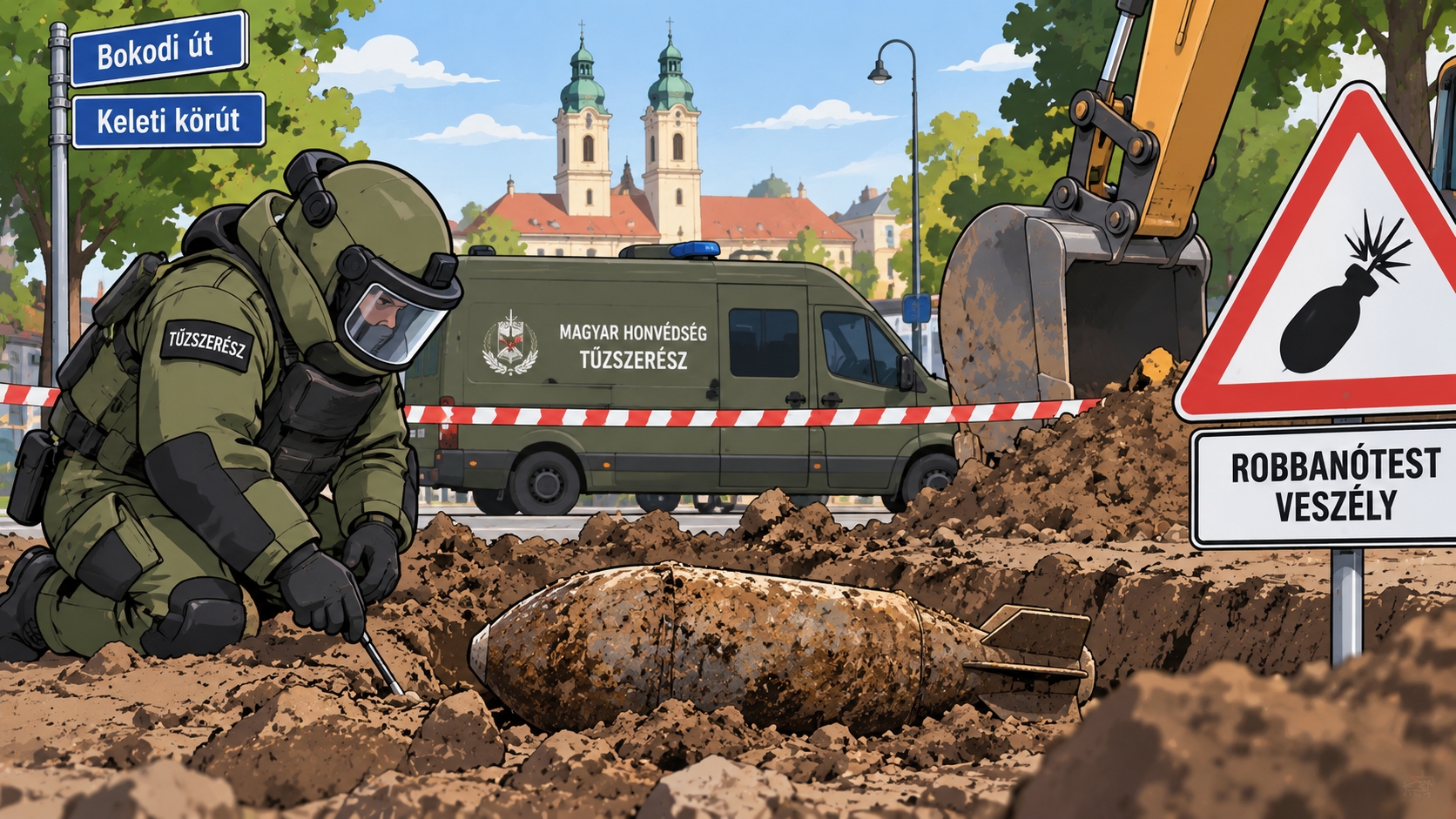 Második világháborús robbanótesteket találtak Baján