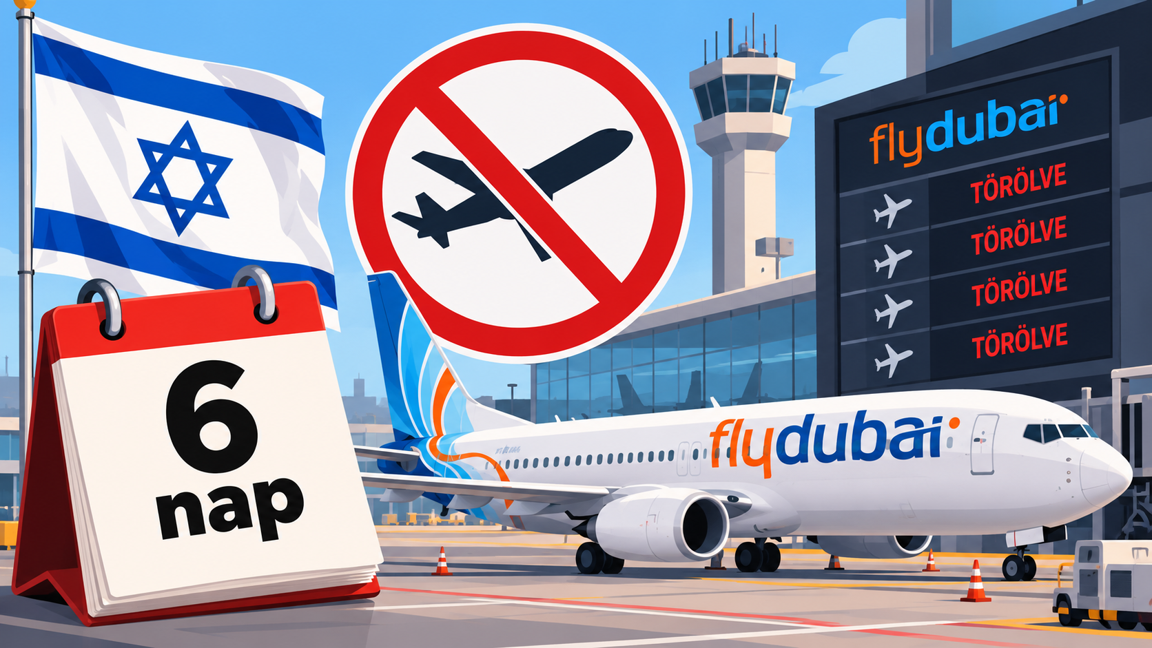 Izrael hat napra leállította a Flydubai járatait